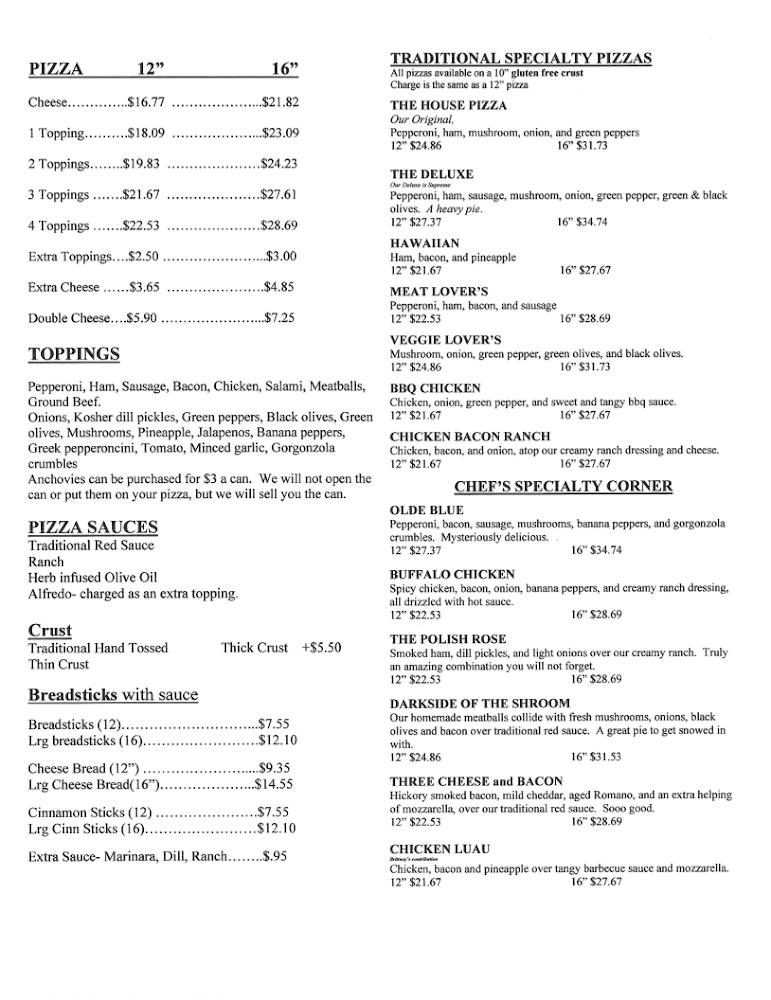 Stein Brothers Pizza Menu image 1
